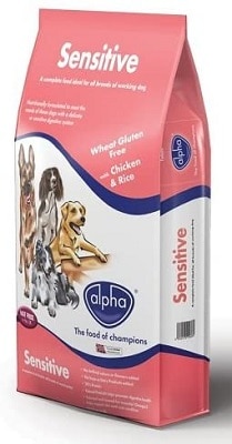 Alpha Sensitive Complete Dry Dog Food Chicken and Rice 