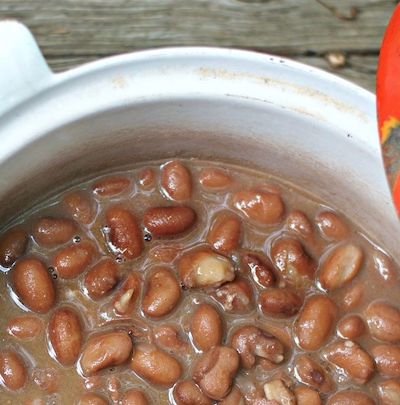 Liquid from cooked pinto beans