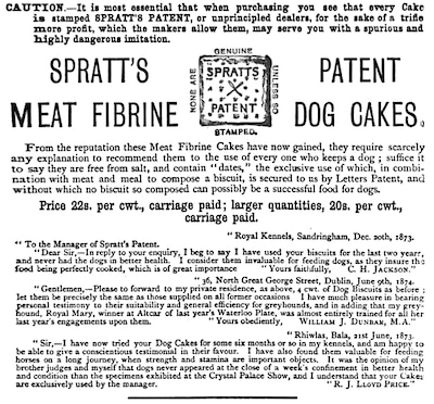 spratt's biscuit advert